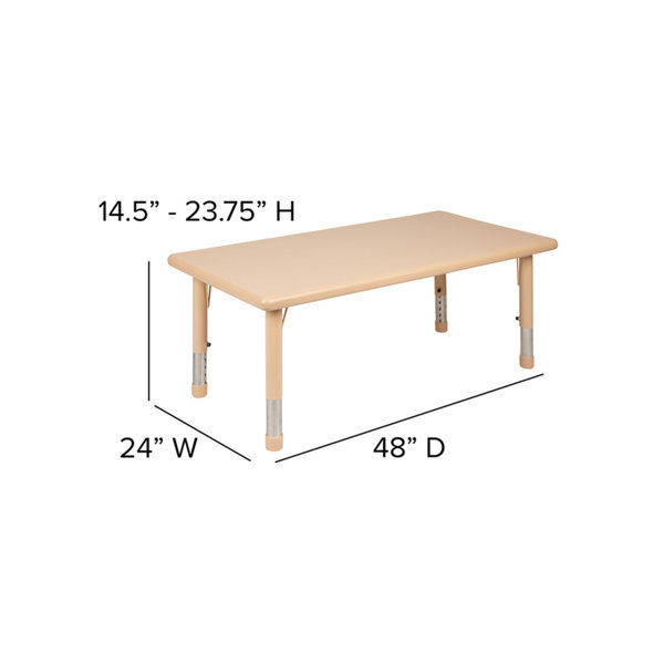 Offex Adjustable Height Rectangular Activity Table Wayfair